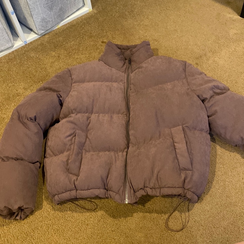Size medium native youth dark purple puffer